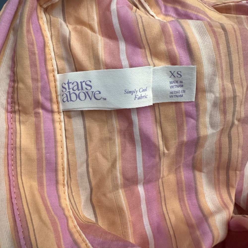 Stars Above Pink and Orange Striped Kids Pajama Set - Picture 3 of 3